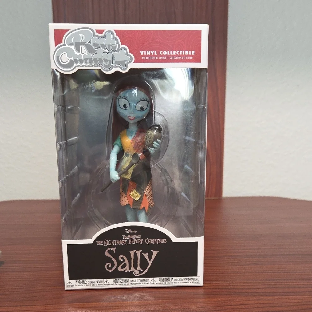 Disney Bundle Set of Sally Vinyl Collectible; Vintage Metal Tin Sign
